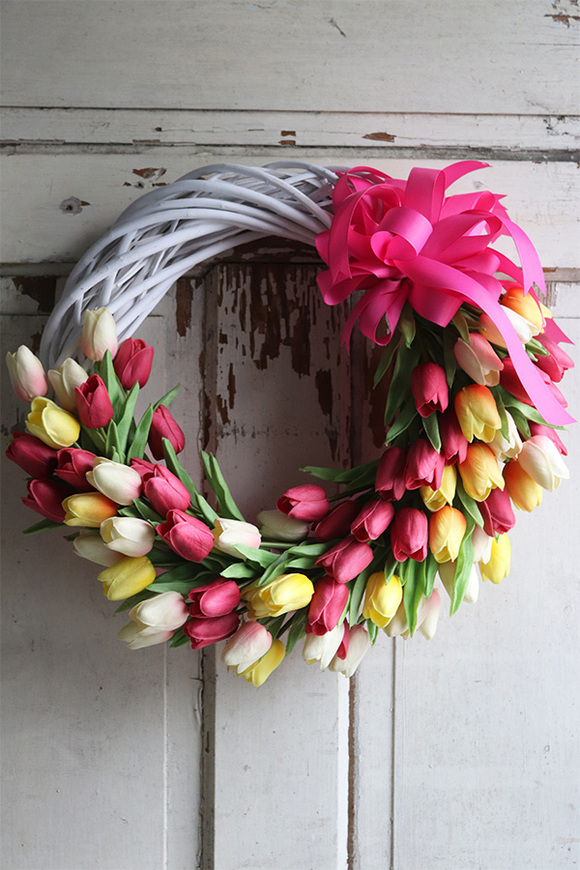 dekoracyjny wianek Tulipanowy, śr.45cm 