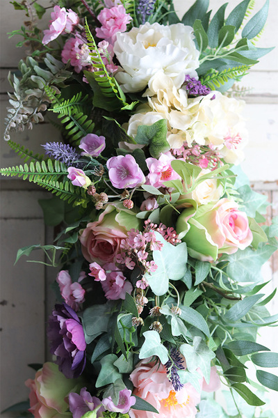 elegancka girlanda z pastelowymi kwiatami, Rossalinda, dł.1m