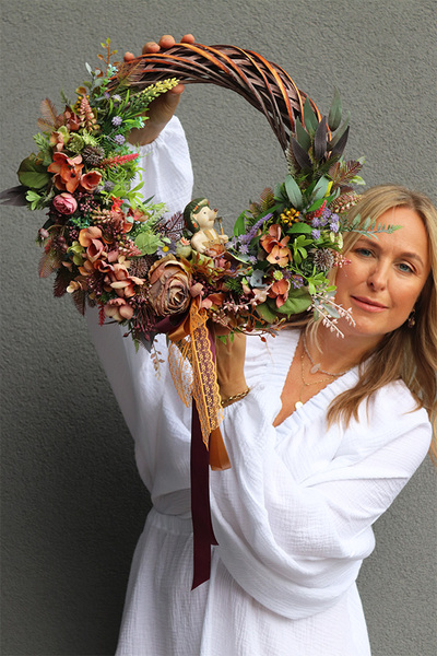 Jeżyk w Ogródku, asymetryczny jesienny wianek