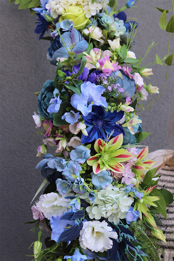 Malediwy Blue, stylowa girlanda ze sztucznych kwiatów, dł.140cm