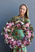 Bella Jesienna 6, duży kwiatowy wianek na drzwi, śr.63cm  