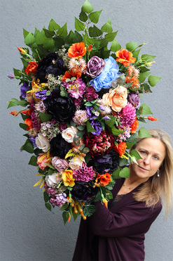 Zolana, jesienna wiązanka nagrobna, dł.100cm