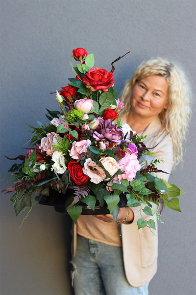 Felinata Premium 2, kompozycja nagrobna w naczyniu