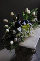 Czarny Piotruś, stroik wielkanocny z zajączkiem