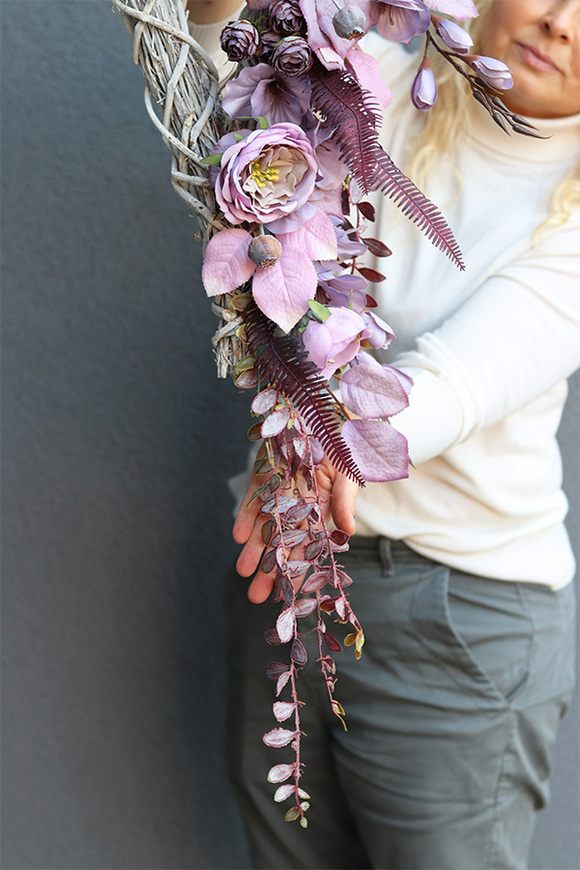 Serce Mortario Violet, wieniec nagrobny w kształcie serca