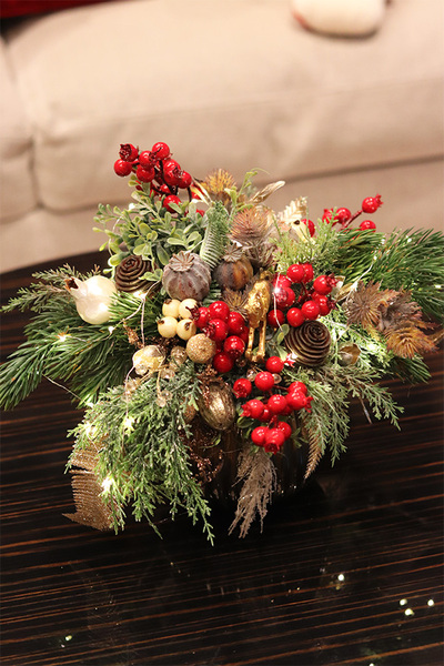 Moko Xmas Antique, świąteczny stroik LED