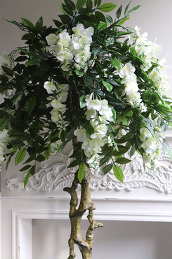 Wisteria Biała, sztuczna roślina w doniczce, wys.150cm 