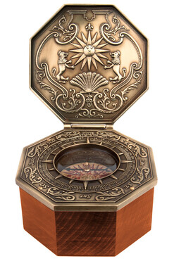 Cardan, ekskluzywny kompas magnetyczny z mosiądzu, wym.5.8x10cm