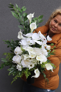 Weronika, bukiet nagrobny we wkładzie, dł.62cm