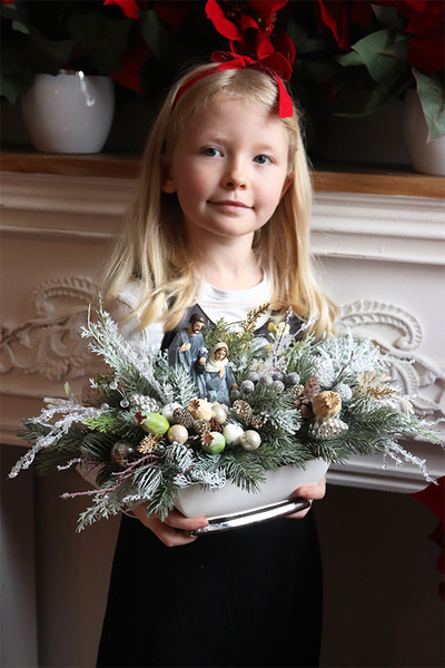 Rodzina w Betlejem, bożonarodzeniowy stroik