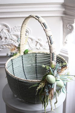 Grande Easter, dwustronnie dekorowany koszyczek wielkanocny XXL, wys.49