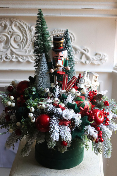 Dziadek do Orzechów Green, flowerbox świąteczny