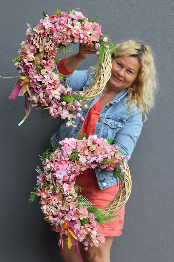 Zajączek Big, wielkanocny wianek dekoracyjny