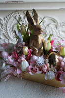 Złoty Zając Pink, stroik wielkanocny