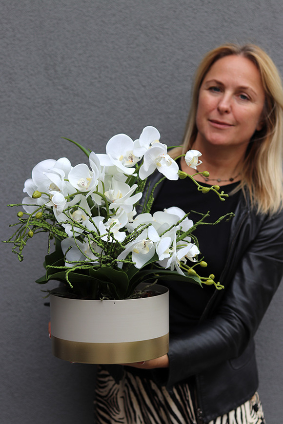 Izydoria, wysokiej jakości sztuczny storczyk, wym.42cm