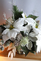 Gwiazda Betlejemska Silver, kompozycja zimowa z poinsecją