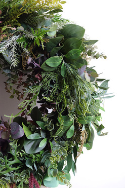 OD RĘKI Green Tasmania, zielony wianek na drzwi, śr.60cm