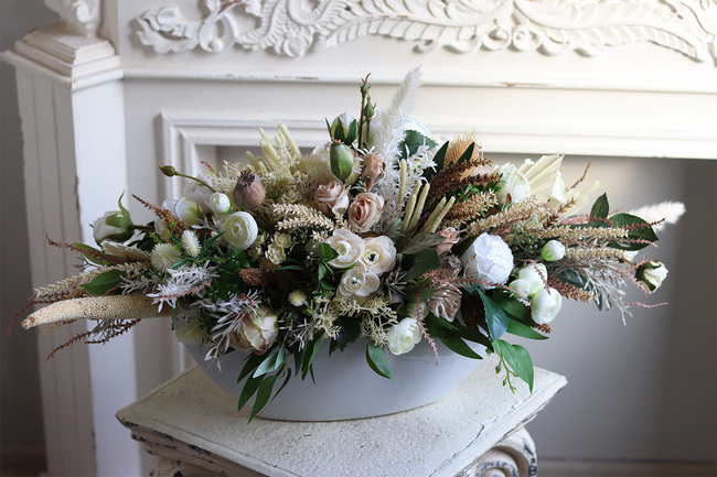 Boho Laos Romance, kompozycja kwiatowa na stół