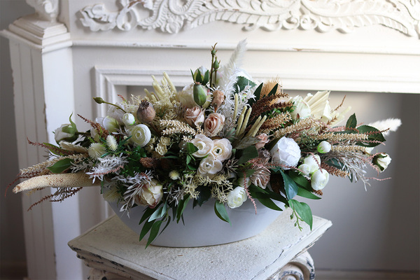 Boho Laos Romance, kompozycja kwiatowa na stół