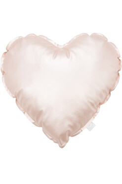 Shiny Heart, błyszcząca poduszka w kształcie serca, pudrowy róż, wym.42x46cm