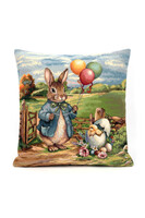 Zajęcza Rodzinka, wielkanocna poszewka gobelinowa dwustronna