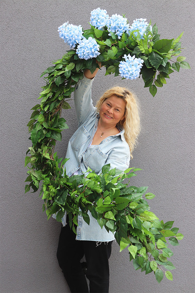 Blue Provance, dekoracyjna girlanda z hortensją na wejście