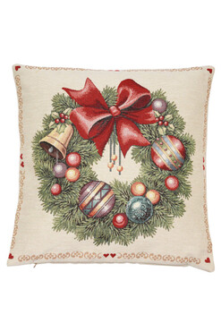 Domowe Święta, poszewka gobelinowa dwustronna, 45x45cm 