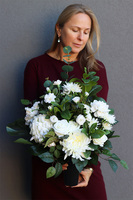 White Heart Chryzantemy, komplet dekoracji nagrobnych