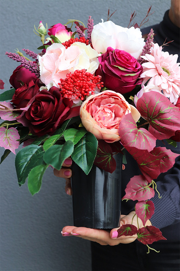 Jefusa, komplet dekoracji nagrobnych, bukiet + wiązanka