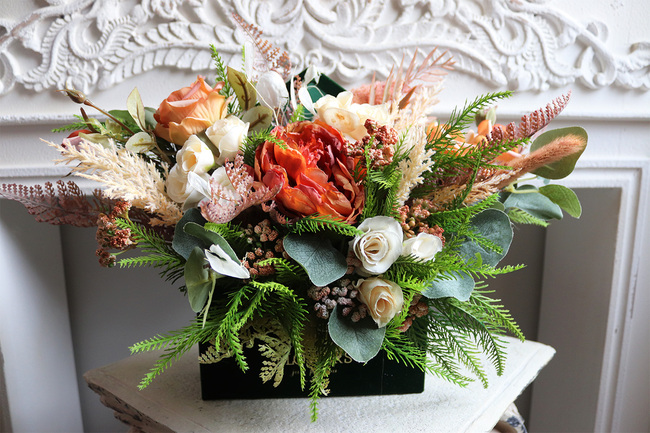 kompozycja flowerbox Jedyna, wym.29.5x30ccm