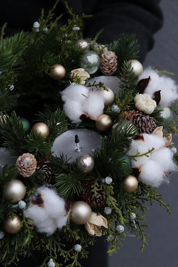 Krissa Nature, adwentowy wianek stroik z czterema świecami