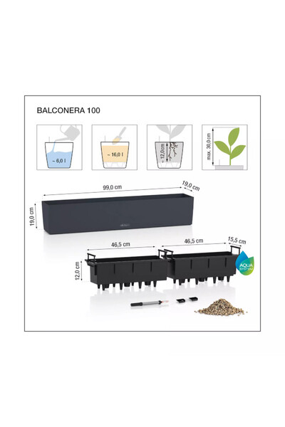 Balconera Color, plastikowa donica z nawadnianiem
