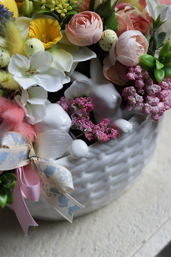 kompozycja wielkanocna z zajączkami, Pastellito, wym.17x30cm