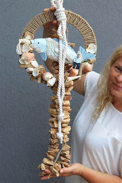 Na Rybki, marynistyczny wianek na ścianę, śr.30cm