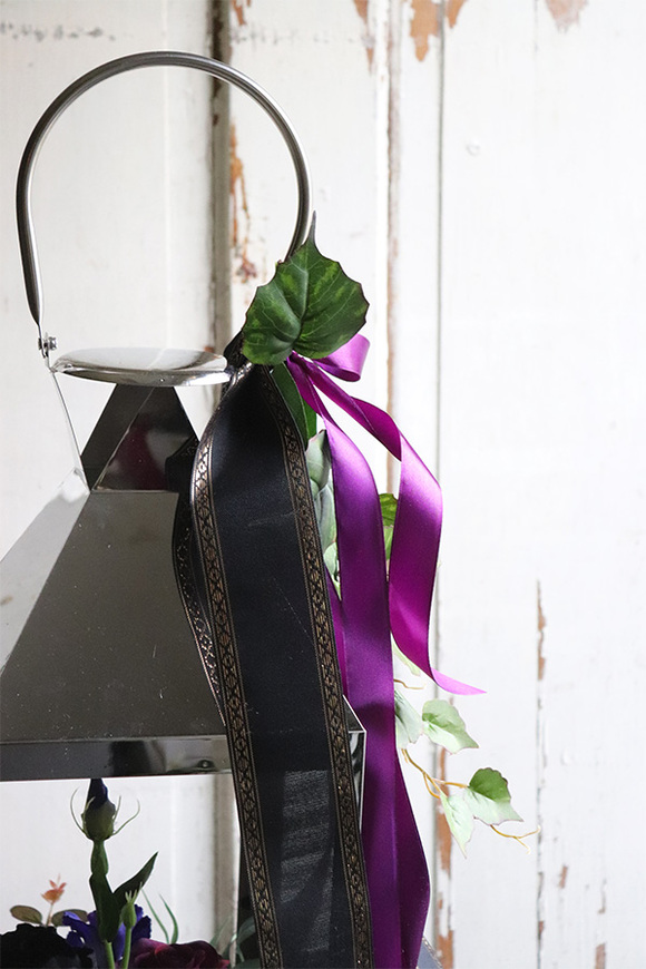 Angelo Garden Violet 2, komplet dekoracji nagrobnych, lampion + bukiet