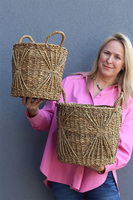 Bali Basket pleciony kosz osłonka z trawy morskiej