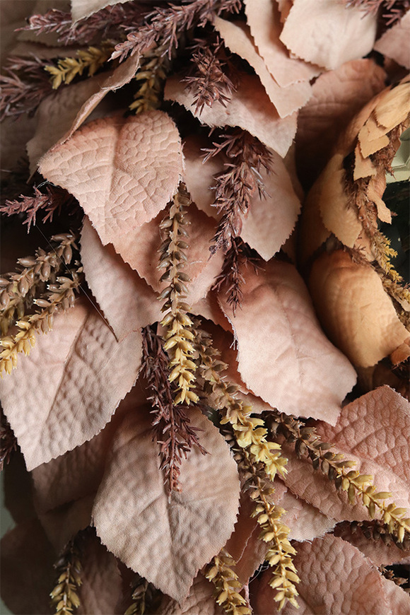 Beige Leaves, wielkanocny stroik z jajem