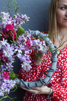 Hiacynty i Bugenwilla, wielkanocny wianek na drzwi