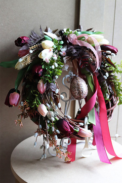 Blink Egg, wiosenny wianek z tulipanami, rozp.36cm