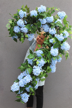 Blue Provance Rich, dekoracyjna girlanda z hortensją, dł.200cm 
