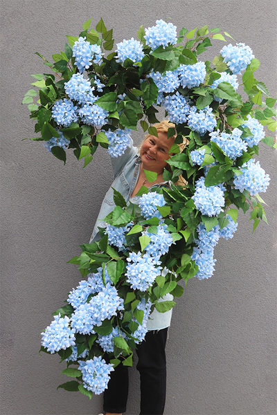 Blue Provance Rich, dekoracyjna girlanda z hortensją 