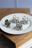 Ginko, obrączki na serwetki, miłorząb, srebrne