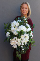 White Heart Chryzantemy, komplet dekoracji nagrobnych