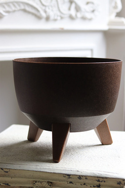 Roma Eco, osłonka doniczka na nóżkach, brązowa, wym.15x24cm