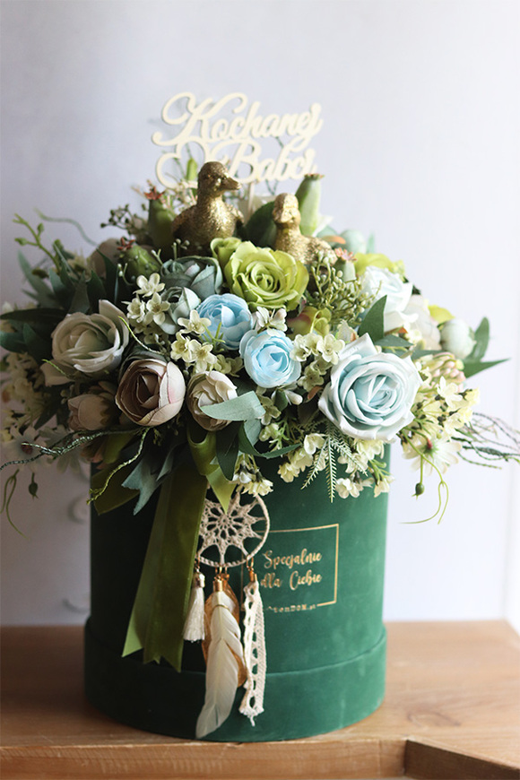 Dzień Babci i Dziadka Spring, wiosenny flowerbox, wym.37x37cm