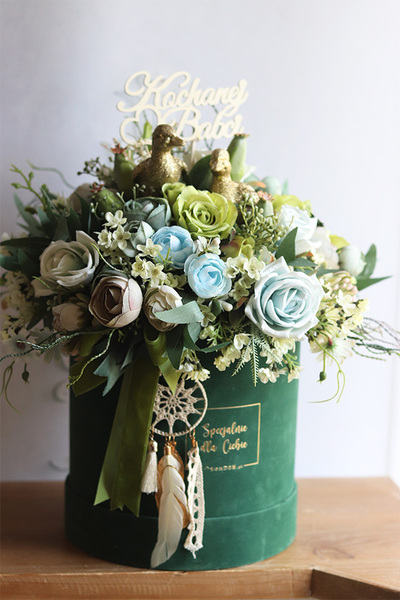 Dzień Babci i Dziadka Spring, wiosenny flowerbox, wym.37x37cm