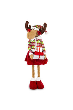 Świąteczny Rudolf B, laleczka zimowa stojąca renifer, wys.81-62cm