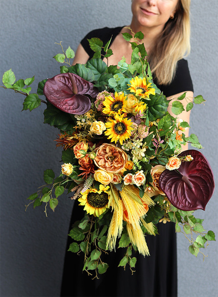 Miodowe Lata 2, barwna kompozycja nagrobna, wym.43x54cm 