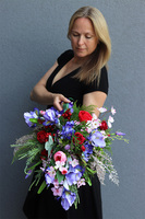 Marassi 2, kolorowy bukiet nagrobny, wys.64cm