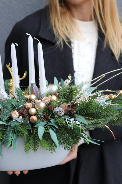 Złote Reny, adwentowy stroik ze świecami